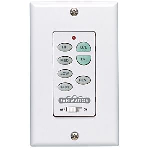 Fanimation Controls Wall Control Reversing Fan Speed and Light in White