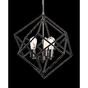 Matteo Geometry Series 3-Light Pendant Light In Rusty Black