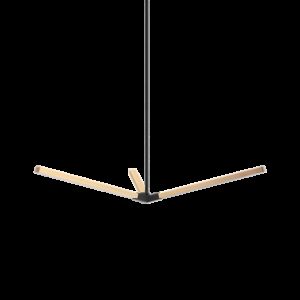 Matteo Asterisk 3-Light Pendant Light In Matte Black  With Aged Gold Brass