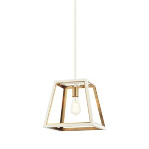 Rosalie 1-Light Pendant in Aged Gold with White
