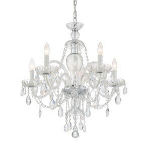 Crystorama Candace 5 Light 26 Inch Chandelier in Polished Chrome with Swarovski Strass Crystal Crystals