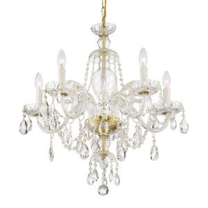 Crystorama Candace 5 Light 26 Inch Chandelier in Polished Brass with Swarovski Spectra Crystal Crystals