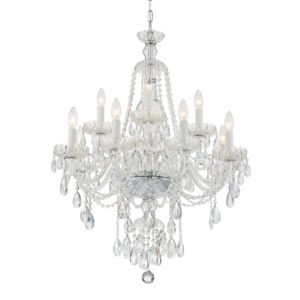 Crystorama Candace 12 Light 34 Inch Chandelier in Polished Chrome with Hand Cut Crystal Crystals