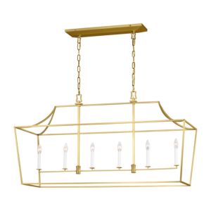 Southold 6 Light Kitchen Island Light in Burnished Brass by Chapman & Myers