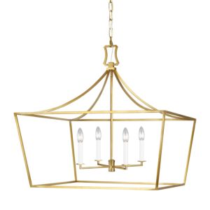 Southold 4 Light Chandelier in Burnished Brass by Chapman & Myers