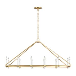 Marston 12 Light Linear Chandelier in Burnished Brass by Chapman & Myers