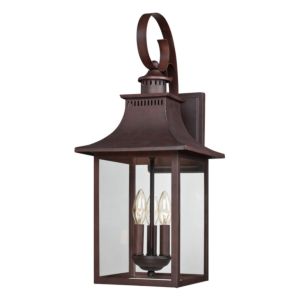 Quoizel Chancellor 3 Light 10 Inch Outdoor Wall Lantern in Copper Bronze