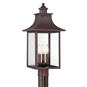 Quoizel Chancellor 3 Light 10 Inch Outdoor Post Light in Copper Bronze