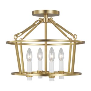 Visual Comfort Studio Marston 4-Light Ceiling Light in Burnished Brass by Chapman & Myers
