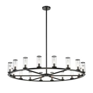 Alora Revolve 18 Light Chandelier in Urban Bronze And Clear Glass