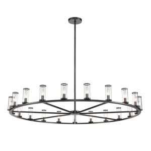 Alora Revolve 21 Light Chandelier in Urban Bronze And Clear Glass