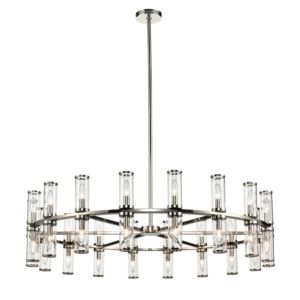 Alora Revolve 36 Light Chandelier in Polished Nickel And Clear Glass