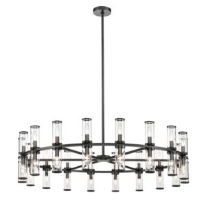 Alora Revolve 36 Light Chandelier in Urban Bronze And Clear Glass