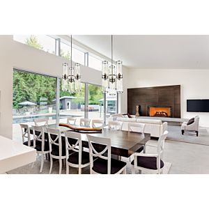 Alora Revolve 6 Light Chandelier in Polished Nickel And Clear Glass