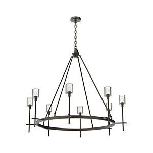 Alora Salita 8 Light Chandelier in Urban Bronze And Ribbed Crystal
