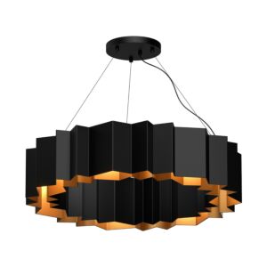 Akira 7-Light Chandelier in Black with Gold