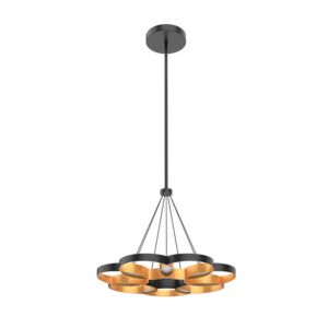 Maestro LED Chandelier in Black with Gold