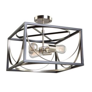Artcraft Corona 3-Light Ceiling Light in Black & Polished Nickel