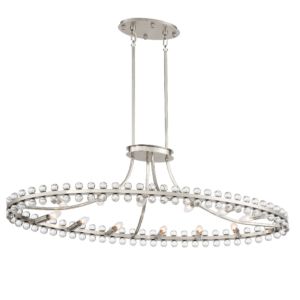 Crystorama Clover 12 Light 12 Inch Chandelier in Brushed Nickel with Glass Ball Crystals