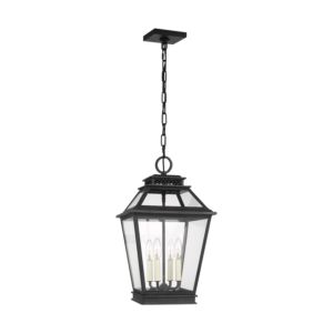 Visual Comfort Studio Falmouth 4-Light Outdoor Hanging Light in Dark Weathered Zinc by Chapman & Myers