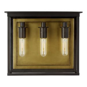 Freeport 3 Light Outdoor Wall Light in Heritage Copper by Chapman & Myers