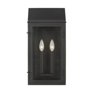 Hingham 2 Light Outdoor Wall Light in Textured Black by Chapman & Myers