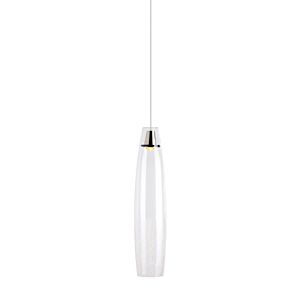 Tech Coda 3000K LED 40 Inch Pendant Light in Satin Nickel and Clear Crackle