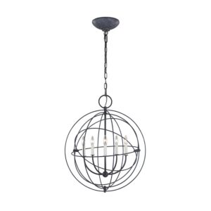 Visual Comfort Studio Bayberry 5-Light Pendant Light in Weathered Galvanized by Chapman & Myers