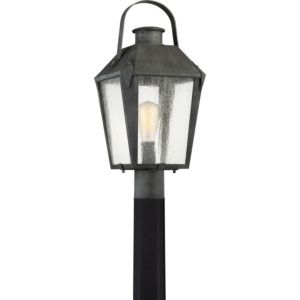 Carriage 1-Light Outdoor Post Mount in Mottled Black