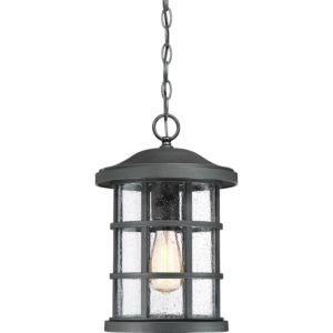 Quoizel Crusade 10 Inch Outdoor Hanging Light in Earth Black