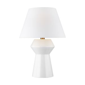 Visual Comfort Studio Abaco Table Lamp in Arctic White And Burnished Brass by Chapman & Myers