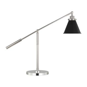 Visual Comfort Studio Wellfleet Table Lamp in Midnight Black And Polished Nickel by Chapman & Myers