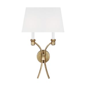 Visual Comfort Studio Westerly 2-Light Wall Sconce in Antique Gild by Chapman & Myers