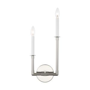 Visual Comfort Studio Bayview 2-Light Wall Sconce in Polished Nickel by Chapman & Myers