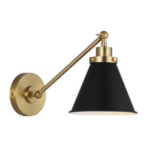 Visual Comfort Studio Wellfleet Wall Sconce in Midnight Black And Burnished Brass by Chapman & Myers