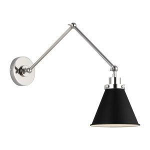 Wellfleet Wall Sconce in Midnight Black And Polished Nickel by Chapman & Myers