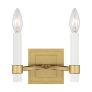 Visual Comfort Studio Marston 2-Light Wall Sconce in Burnished Brass by Chapman & Myers