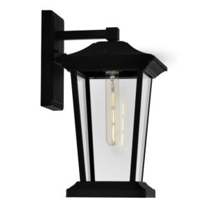 CWI Leawood 1 Light Black Outdoor Wall Light