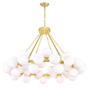 CWI Arya 45 Light Chandelier With Satin Gold Finish