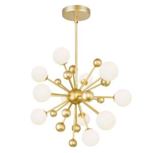 CWI Element 11 Light Chandelier With Sun Gold Finish