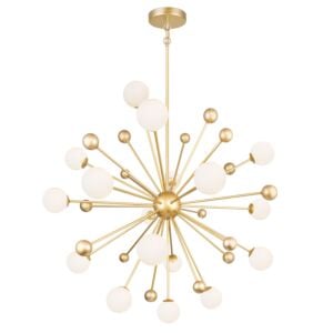 CWI Element 17 Light Chandelier With Sun Gold Finish