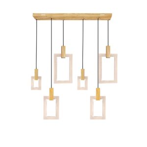 CWI Anello LED Island/Pool Table Chandelier With White Oak Finish