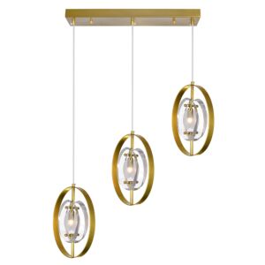 CWI Iris 3 Light Island/Pool Table Chandelier With Brass Finish