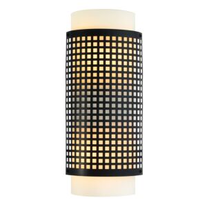 CWI Checkered 2 Light Wall Sconce With Black Finish