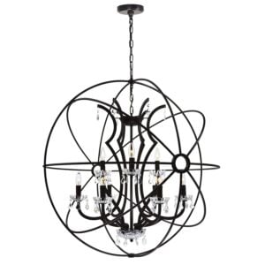 CWI Campechia 12 Light Up Chandelier With Brown Finish