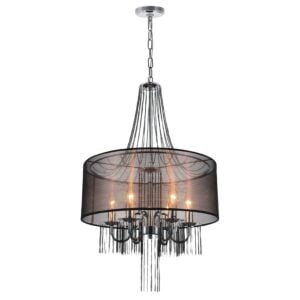 CWI Amelia 6 Light Drum Shade Chandelier With Chrome Finish