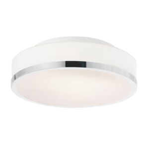 CWI Frosted 2 Light Drum Shade Flush Mount With Satin Nickel Finish