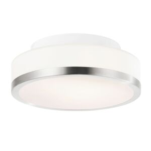 CWI Frosted 1 Light Drum Shade Flush Mount With Satin Nickel Finish