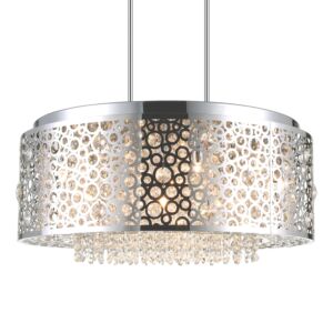 CWI Bubbles 9 Light Drum Shade Chandelier With Chrome Finish