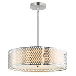CWI Mikayla 5 Light Drum Shade Chandelier With Satin Nickel Finish
